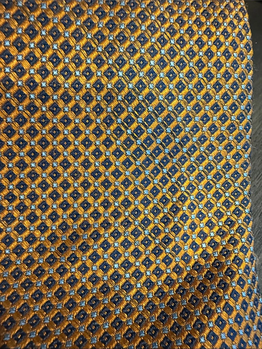 Men's Brooks Brothers 346 Orange Geometric Silk Tie